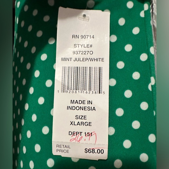 NWT Women’s Dress Kelly green with white polka dots - Picture 7 of 7